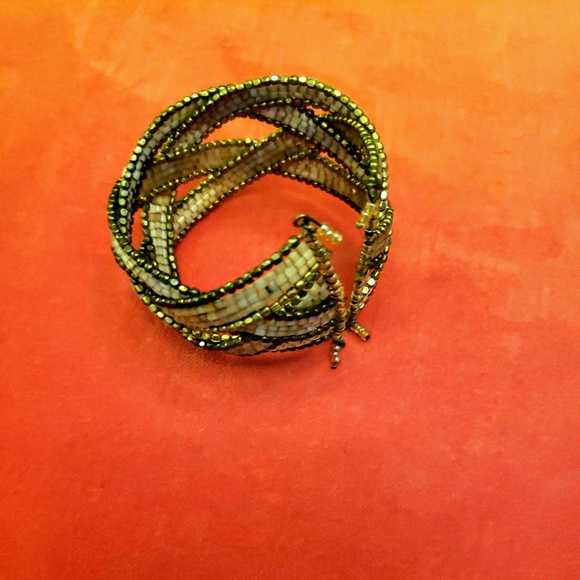 Braided Bead Cuff Bracelet - Boho - Picture 4 of 4